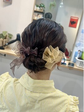 紡 浴衣用 ワイヤーリボンアレンジ