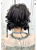 スタイル 横浜(STYLE)&nbsp;結婚式お呼ばれツインシニヨン／リボンヘアセット/アレンジ