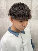 メンズカット/メンズパーマ/ツイストスパイラルアッシュブラック