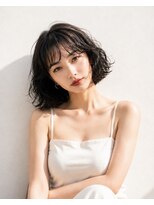 ノラ シブヤ(NORA)&nbsp;小顔ミディアムパーマミディアムデジタルパーマボブパーマ前髪