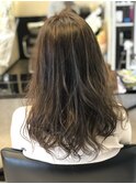 透明感グレージュ+ハイライト
