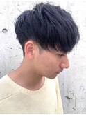 men's前下がりマッシュレイヤー×blue lavender color【レーヴ】