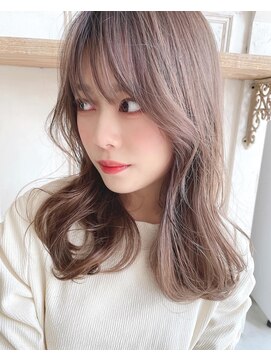 アリスバイアフロート 自由が丘(ALICe by AFLOAT) 横顔まわりレイヤー（前髪イメチェンラベンダーカラー）