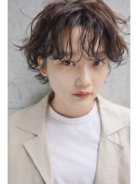 コス(kos) 大人可愛い/ココアベージュ/グレージュカラー/ボブウルフ/黒髪