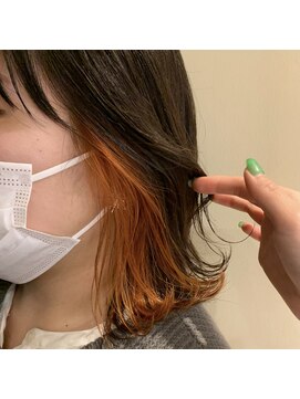 ロロ(ro-ro) 【恵比寿ro-ro】インナーカラー×オレンジベージュ