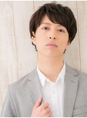 ビジネスにも◎斜めバング短髪春パーマのラフマッシュc戸田公園