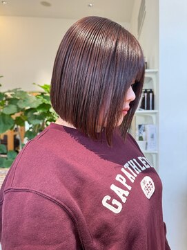 ラヴェストバイフレイスウェル(LOVEST by frace well) 切りっぱなしボブ×透明感ベージュ