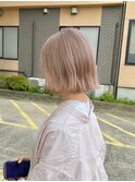 ダブルカラー外ハネボブインナーカラーハイライトケアブリーチ