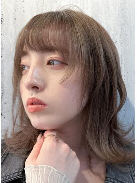 ヘアーズベリー 近鉄八尾店(hairs BERRY) ★外ハネミディアム小顔ウルフカットアッシュオーガニックカラー