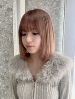 サンク 原宿 表参道(cinq)&nbsp;ミルクティーグレージュ暗めアッシュブラウン長めボブ結べるボブ