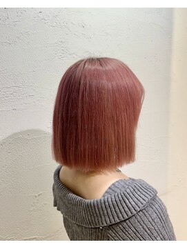 アジールヘア 池袋東口店(agir hair) 切りっぱなしボブ+深みピンク　池袋