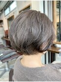 40代50代大人ショートボブ/恵比寿渋谷/白髪ぼかしハイライト2511