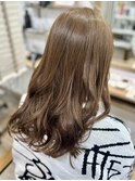 ミルクティーベージュダブルカラーインナーカラーケアブリーチ