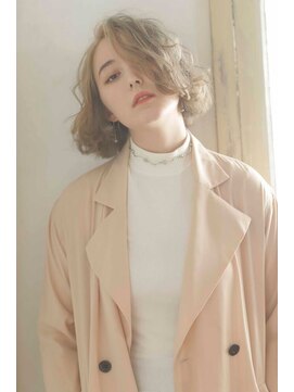 リー 梅田(Lee) Lee梅田◆大人ボブ×無造作カール×ベージュデザインカラー