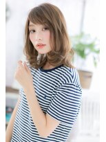 ミック ヘアアンドメイク アップ 駒込店(miq Hair&Make up) ひし形シルエットラフカールセミディ♪透け感ヘア