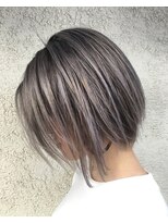 フロクシノーシナイヒリパイリフィケーション(Floccinaucinihilipilification)&nbsp;ハイトーンのグレージュと前下がりショートボブ.