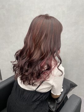 ファイブバイジエクト 堀江(FIVE by The Ect) インナーカラー　イヤリングカラー　ピンクカラー