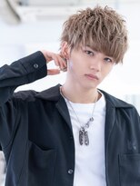 イオ 本厚木(io)&nbsp;メンズハイトーンカラーアップバングツーブロックモテ髪