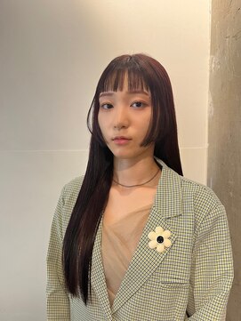 ゼストカロン(ZEST Kalon) 姫カット×ブリーチなしワインレッド/髪質改善トリートメント