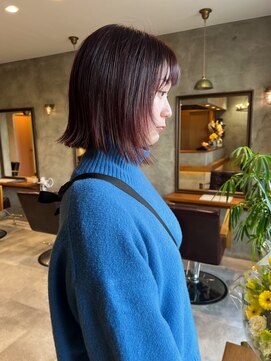 ミモザ(Mi.mosa) 春日/大野城/ボブレイヤー/ブリーチなしレッド/20代/30代/40代