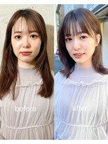 ノラ ヘアーサロン(NORA HAIR SALON)&nbsp;ナチュラル小顔前髪あり後れ毛サイドバング結べるボブくびれヘア