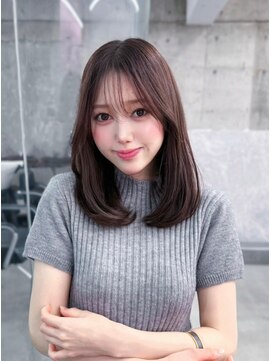 フィヴェント(Fivent) 黒髪韓国小顔レイヤーイメチェン暗めオリーブグレークラゲヘアー