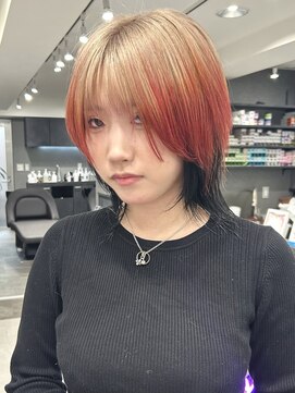 いろあそび 八王子 ホワイトベージュ＆レッド×インナーブラック　ルーツカラー