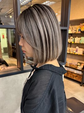 サニー 渋谷(SUNNY) バレイヤージュボブ、ハイライト、ボブ、ブリーチ、ダブルカラー