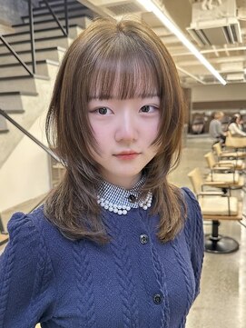 ミリ(mm) レイヤーカット オリーブベージュ カラー 韓国 髪質改善 仙台