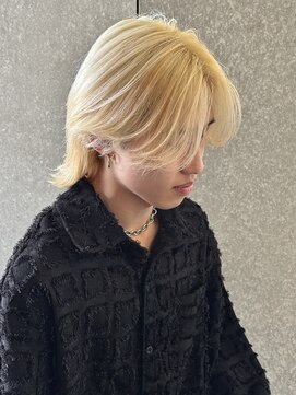 リオールバイニアウ(RE:ALL by Niau) メンズブリーチカラーメンズカラーセンターパートウルフ群馬太田