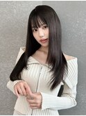 ココアベージュ×レイヤー[小顔/黒髪/オリーブグレー]