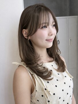 ナナローネス 渋谷(nana loness) ミディアムレイヤー 顔まわりレイヤー 顔周りカット