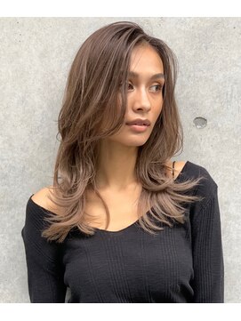 トルネード(TORNADO) かきあげ前髪ハイライトバレイヤージュココアブラウン