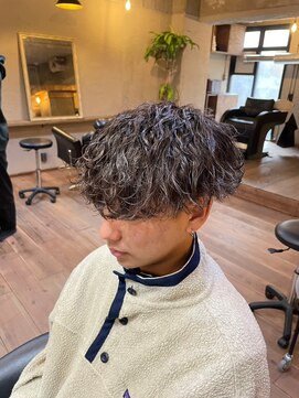 ミオ ゾーン(Mio'' ZONE) 東大阪長瀬メンズ専門美容室ZONE波巻きマッシュパーマ