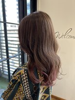 ディッシュ 五反田(dish)&nbsp;五反田美容室★インナーピンク/ハイライトベージュ/design color