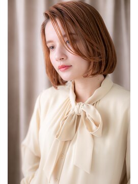 カバーヘア ブリス 戸田公園西口店(COVER HAIR bliss) かきあげバングアシンメトリー大人ボブTb5戸田公園20代30代40代