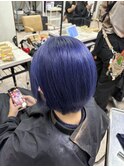 アイスブルーネビージュショートボブケアブリーチ所沢韓国