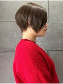 マッシュショート 前下がりショート オリーブベージュ 美髪