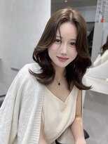 オニキス(ONYX)&nbsp;C59ミディアム韓国レイヤーくびれ巻きブリーチなしベージュ