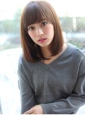 ココアベージュマロンブラウンオリーブグレー小顔ワンカールロブ