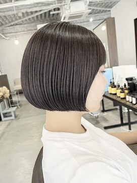 アオゾラヘアーヒカリノモリ(AOZORAHAIR hikarinomori) シンプルボブ 丸みショート 髪質改善との組み合わせで朝が楽