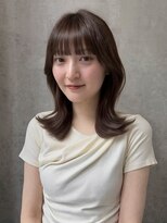 ラベル 渋谷(LAVEL) ブラウングレージュミディアムレイヤーシースルー前髪髪質改善