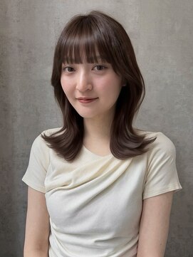 ラベル 渋谷(LAVEL) ブラウングレージュミディアムレイヤーシースルー前髪髪質改善