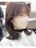 韓国×顔まわりカット×レイヤーカット×グレージュ