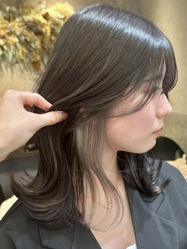 ロンド レア 天神大名店(Lond Le’a) デザインカラー/レイヤーカット/ウェットヘア/オリーブベージュ