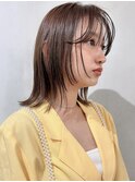 切りっぱなしボブ美髪ピンクブラウンベリーショート