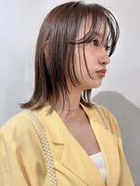 ミンクス 青山店(MINX) 切りっぱなしボブ美髪ピンクブラウンベリーショート