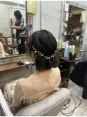 【Bormee】ハーフアップ風/ねじりアレンジ/結婚式お呼ばれ/ボブ
