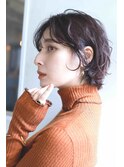 ナチュラルショートミニウルフチェリーブラウン20代30代40代50代