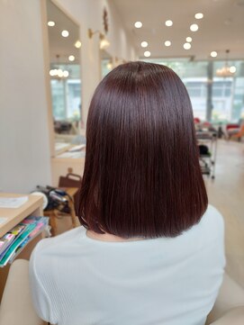 ヘアーズ 本店(HAIRZ) 《HAIRZ 》藤井☆60代艶やかパープルブラウンボブ